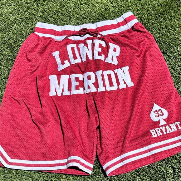 headgear classics Other - Kobe Bryant #33 Lower Merion HS Official Shorts Red Mens Size Large
